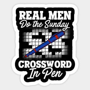 Real Men Do The Sunday Crossword In Pen Sticker